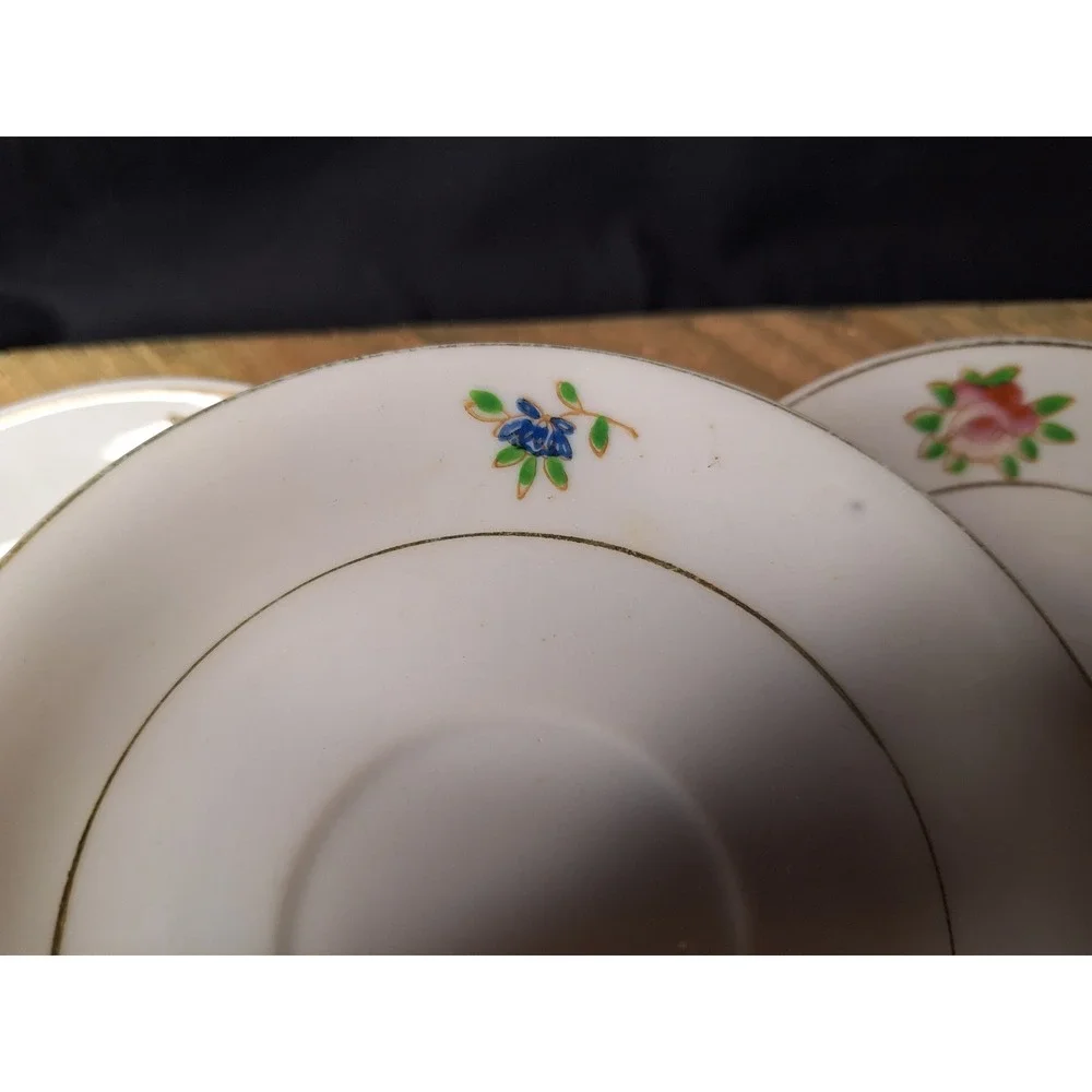 Vintage Made in Occupied Japan‎ Floral Tea Cup and Saucer Set 7 Piece Porcelain